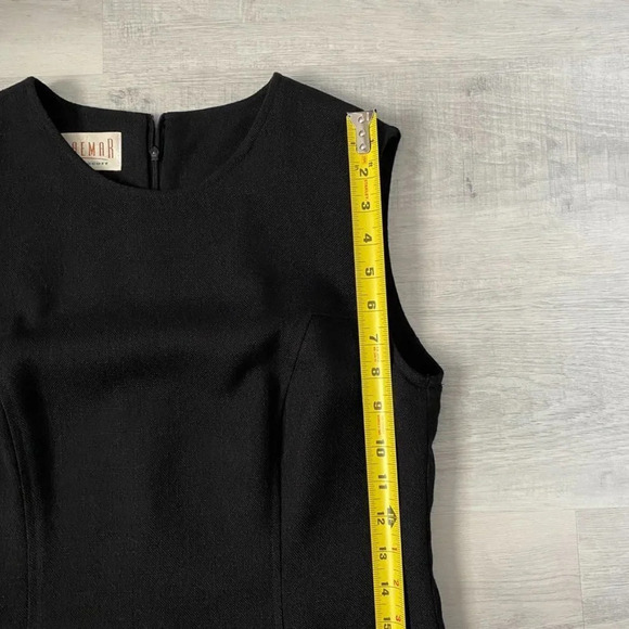 Vintage Jeremy Scott Braemar Dark Grey Dress Size 12 Tight Weave Lined 🇨🇦 - Picture 6 of 17